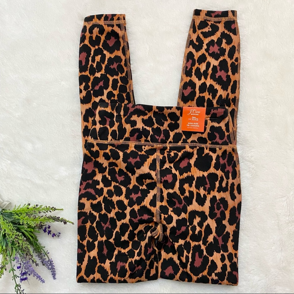 NEW J. Crew Weekend High Waisted Leopard Print Leggings - Picture 7 of 8